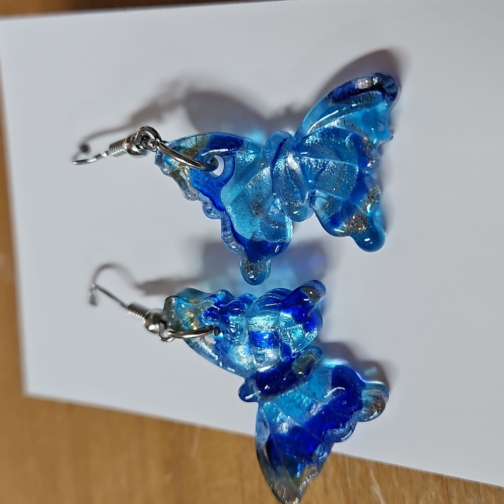 Butterfly Earring In 2 shades Of Blue